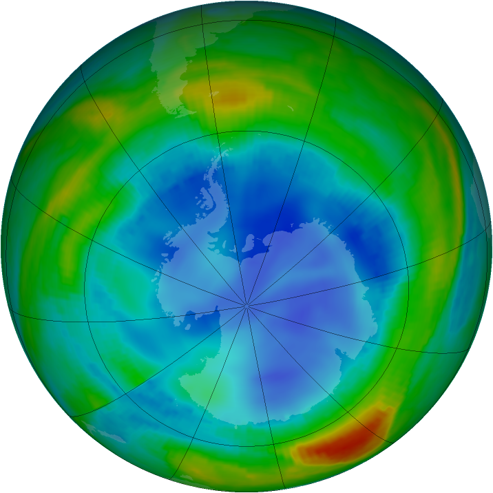 Antarctic ozone map for 04 August 1998